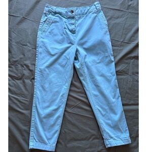 Boden Womens 6P Teal Chino Pants High Rise Tapered Crop Vintage